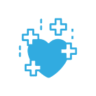 Heart icon with health symbols